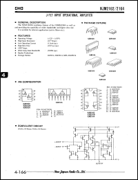 NJM2162L datasheet: J-FET input operational amplifier NJM2162L