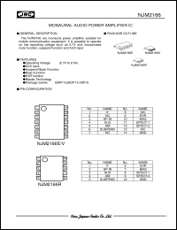 NJM2166R datasheet: Monaural audio operational amplifier NJM2166R