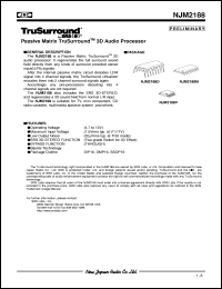 NJM2188V datasheet: 3D audio processor NJM2188V