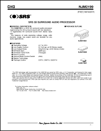 NJM2199D datasheet: SRS 3D surround audio processor NJM2199D