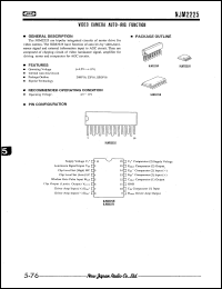 NJM2225V datasheet: Video camera auto-iris function NJM2225V