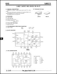 NJM2279M datasheet: 3-input 2-output video switch for AV-SET NJM2279M