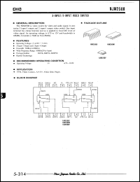 NJM2508D datasheet: 3-input/2-input video switch NJM2508D