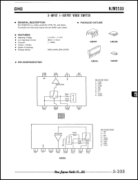 NJM2533M datasheet: 2-input 1-output video switch NJM2533M