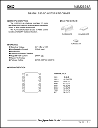 NJM2624AV datasheet: Brush less DC motor pre-driver NJM2624AV