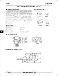 NJM2904D datasheet: Single-supply dual operational amplifier NJM2904D