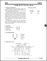 NJM318D datasheet: Precision high-speed operational amplifier NJM318D