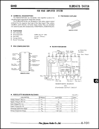 NJM3470AD datasheet: FDD read amplifier system NJM3470AD