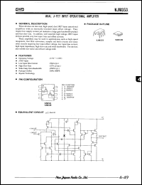 NJM353M datasheet: Dual J-FET input operational amplifier NJM353M