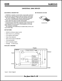 NJM3545TA2 datasheet: Universal sink driver NJM3545TA2