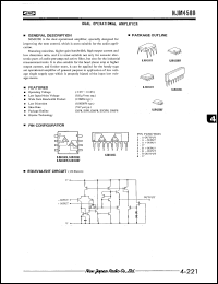 NJM4580L datasheet: Dual operational amplifier NJM4580L