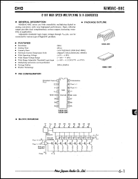 NJMDAC-08DC datasheet: 8-bit high speed multiplying D/A converter NJMDAC-08DC