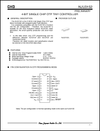 NJU3152G datasheet: 4-bit single chip otp tiny controller NJU3152G