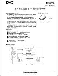 NJU6445F datasheet: Dot matrix LCD 80-out segment driver NJU6445F