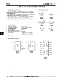 NJU7004M datasheet:  Low voltage C-MOS operational amplifier NJU7004M