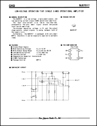 NJU7017F datasheet: Low-voltage operation tiny single C-MOS operational amplifier NJU7017F