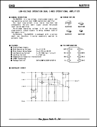 NJU7018D datasheet: Low-voltage operation dual C-MOS operational amplifier NJU7018D