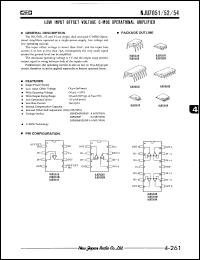 NJU7052M datasheet: Low input offset voltage C-MOS operational amplifier NJU7052M