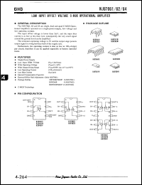 NJU7064D datasheet: Low input offset voltage C-MOS operational amplifier NJU7064D