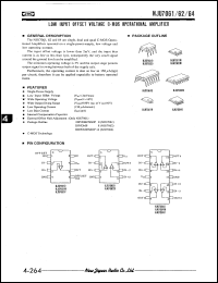 NJU7061D datasheet: Low input offset voltage C-MOS operational amplifier NJU7061D