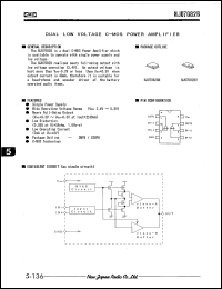 NJU7082BV datasheet: Dual low voltage C-MOS power amplifier NJU7082BV