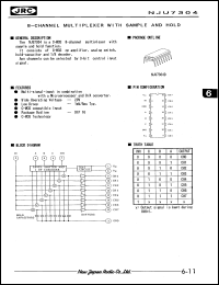 NJU7304D datasheet: 8-channel multiplexer with sample and hold NJU7304D