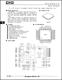 NJU9212F datasheet: 3 x 1/2 digit single chip digital multimeter LSI NJU9212F