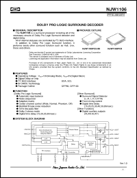 NJW1106FC2-80 datasheet: Dolby PRO logic surround decoder NJW1106FC2-80
