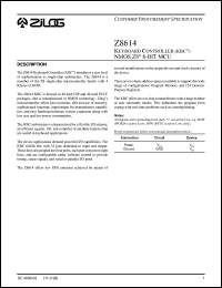 Z861405PSC datasheet: 5 MHz keyboard controller (KBC) NMOSZ8 8-bit MCU. 4 Kbytes of ROM Z861405PSC