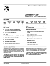 Z8937116FSC datasheet: 16 MHz 16-bit Digital Signal Processor Z8937116FSC