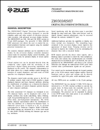 Z89303 datasheet: Digital television controller. 24 Kbytes of ROM Z89303