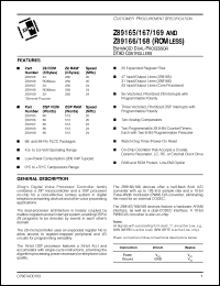 Z89166 datasheet: Enhanced dual-processor DTAD controller. 20 MHz Z89166