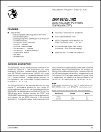 Z8018233ASC datasheet: Zilog intelligent peripheral controller (ZIP). 33 MHz Z8018233ASC