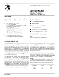 Z8018933FSC datasheet: General-Purpose Embedded controller. 33 MHz Z8018933FSC