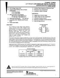 TLV5623CD datasheet:  8-BIT, 3 US DAC, SERIAL OUT, PGRMABLE SETTLING TIME/ POWER CONSUMPTION, ULTRA LOW POWER TLV5623CD