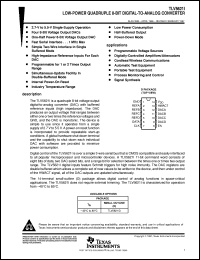 TLV5621ID datasheet:  8-BIT, 10 US QUAD DAC, SERIAL OUT, SIMPLE 2 WIRE INTERFACE, PROGRAMMABLE 1X OR 2X OUTPUT, POWERDOWN TLV5621ID