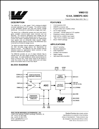 XWM2152IDT datasheet: 12-bit 30MSPS ADC XWM2152IDT