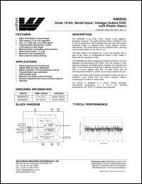 WM2608CDT datasheet: Octal 10-bit, serial input, voltage output DAC with power down, dual 2.7V to 5.5V WM2608CDT