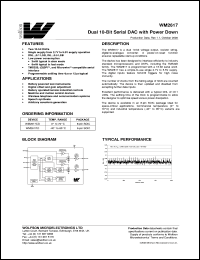 WM2617ID datasheet: Dual 10-bit serial DAC with power down, single supply 2.7V to 5.5V WM2617ID