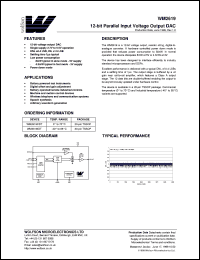 WM2619IDT datasheet: 12-bit parallel input, voltage output DAC, single supply 2.7V to 5.5V WM2619IDT