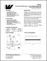 WM2633IDT datasheet: Byte-wide parallel input, 12-bit voltage output DAC with internel reference, dual supply 2.7V to 5.5V WM2633IDT