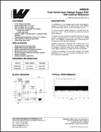 WM2636ID datasheet: 12-bit serial input, voltage output DAC with internel reference, single supply 2.7V to 5.5V WM2636ID