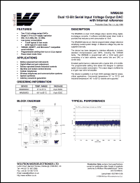 WM2638ID datasheet: Dual 12-bit serial input, voltage output DAC with internel reference, single supply 2.7V to 5.5V WM2638ID