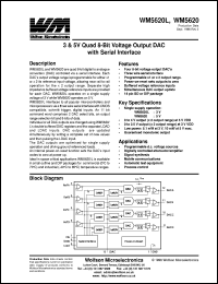 WM5620CD datasheet: 5V quad 8-bit voltage output DAC with serial interface WM5620CD