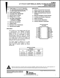 TLV5619IDW datasheet:  12-BIT, 1 US DAC, PARALLEL OUT, LOW POWER, ASYNCHRONOUS UPDATE, 12 CH. TLV5619IDW