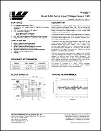 WM2627CDT datasheet: Quad 8-bit serial input, voltage output DAC WM2627CDT