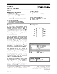 FM24C04-S datasheet: 4Kb FRAM serial memory. 5V operation FM24C04-S