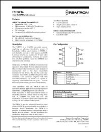 FM24C16-P datasheet: 16Kb FRAM serial memory. 5V operation FM24C16-P