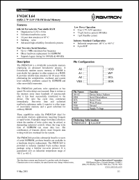 FM24CL64-S datasheet: 64Kb 2.7 V - 3.6 V FRAM serial memory. FM24CL64-S