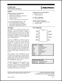 FM25C160-S datasheet: 16Kb FRAM serial memory. FM25C160-S